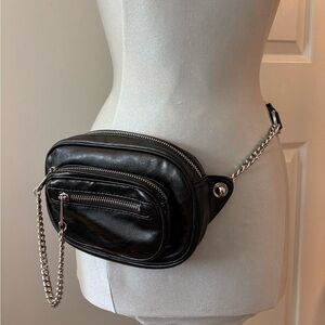 Zara Black Leather Belt Bag